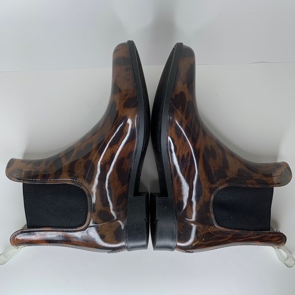 STORM BY COUGAR Leopard Print Rain Boots Ankle Rainboots Animal Print - Size 7 - Picture 5 of 8